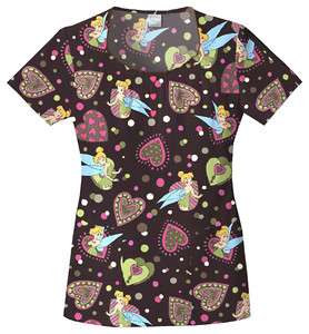 Smocked Neck Scrub Top in Tink Pop   (BUY 5 ITEMS GET  