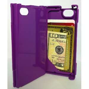 , iPhone 4 Case,Hard Plastic Durable ID Credit Card Slim Wallet Cases 