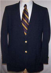 42L Barrister SOLID NAVY BLUE GOLD 2 Button sport coat jacket suit 