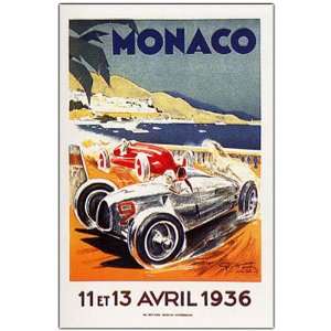  Monaco 13 Avril 1936 by George Ham 18x24 Canvas Art 