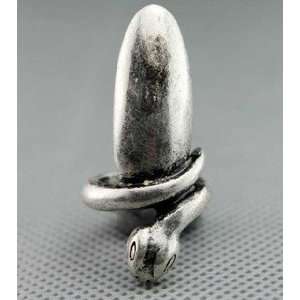  Nail Ring   Antique Silver Snake Nail Ring Everything 