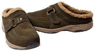easy spirit active Womens Shoes Tierras Suede Leather Fur lined Clogs 