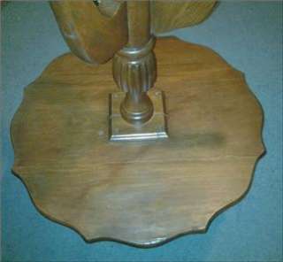 Vtg 2 Tier Wood Pie Crust Tri Pod Pedestal Parlor Table Plant Stand 