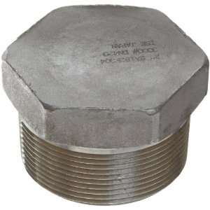 Stainless Steel 304 Pipe Fitting, Hex Head Plug, Class 1000, 1/2 NPT 