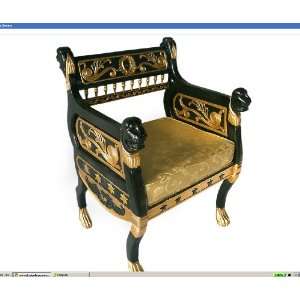   Hand carved Throne Chair Jacquard Upholstery Armchair 