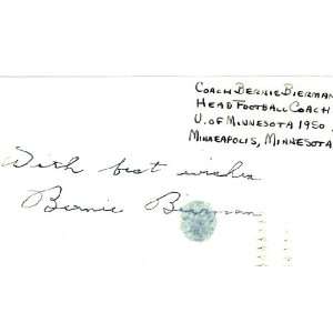  Bernie Bierman Autographed 3x5 Government Postcard (James 