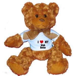  I Love/Heart Irish Setter Plush Teddy Bear with BLUE T 