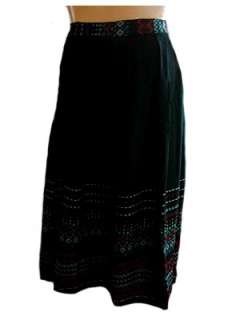   Austrian Oktoberfest Vintage Folk Embroidered Dirndl Peasant Skirt XS