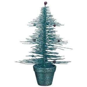    11 Whimsical Turquoise Glittered Spike Table Tree