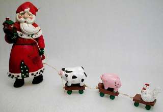 Country Santa with Noahs Ark & Farm Animal Pull Toy  