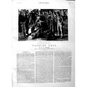  1883 ILLUSTRATION STORY THIRLBY HALL MEN FIGHTING