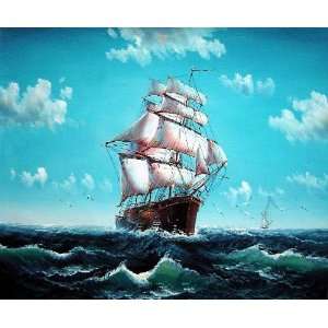  Big Ship Sailing on the Ocean Oil Painting 20 x 24 inches 