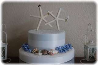 NR Bride and Groom Finger Starfish Wedding Cake Topper  