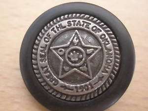 GREAT SEAL OF THE STATE OF OKLAHOMA 1907 BLAZER BUTTON  
