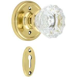 Mortise Doorknobs. Classic Rosette Lock Set With Fluted Crystal Door 