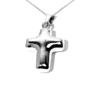   Polished Cross Pendant on 18 Cable Chain. SkyeSterling Jewelry