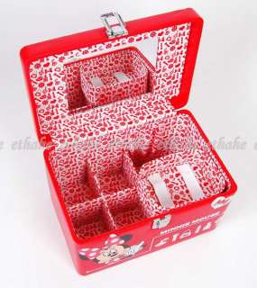 Minnie Mouse Cosmetic Make Up Box Beauty Case Red 2NCH  