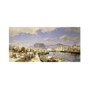  Franz Theodor Aerni   The Harbour Of Naples Giclee