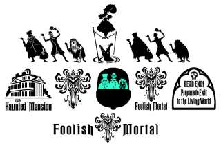 The Haunted Mansion vinyl decals, stickers   LOT of 9  