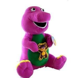  Lovely Barney Plush   Barney Holding Bear plush  7in Toys 