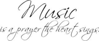 Music Is A Prayer The Heart Wall Art Vinyl Decal  