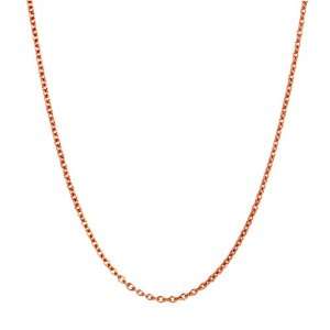  14k Italian Rose Gold Rolo 1.1mm Chain Necklace, 16 