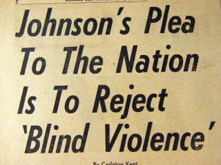 April 5 1968 Chicago Sun Times Newspaper MLK Martin Luther King SLAIN 