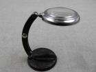 ART DECO ANTIQUE CAST IRON MAGNIFIER ON STAND MAGNIFYING GLASS  