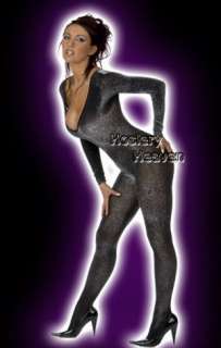   from wild nights hosiery heaven this catsuit is made from a silver