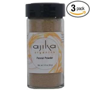 Ajika Organic Fennel Powder, 2.2 Ounce (Pack of 3)  