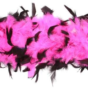  Two Tone Hot Pink with Black Tip Boa 