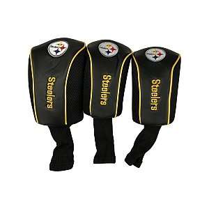 Pittsburgh Steelers 3 Pack Mesh Long Neck Golf Head Cover Set Black