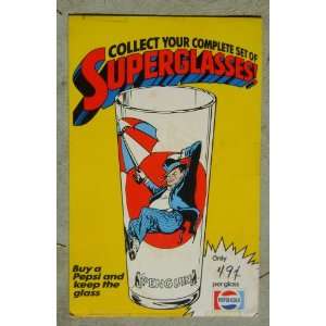 Pepsi / DC Comics vintage 1976 Superglasses Penguin Promotional Poster