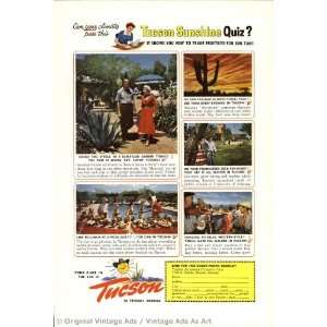    1953 Tucson Tucson Sunshine Quiz? Vintage Ad