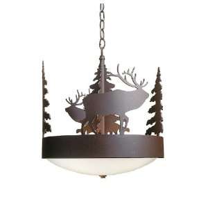 Scout Elk and Trees Chandelier