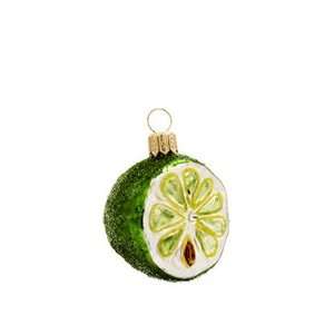  Blown Glass Lime Wedge Ornament ~ Poland