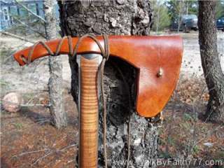 Blacksmith Hand forged spiked tomahawk hawk walking hiking stick fokos 
