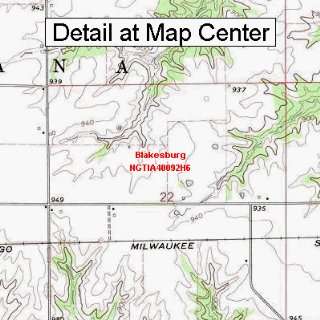 USGS Topographic Quadrangle Map   Blakesburg, Iowa (Folded/Waterproof 