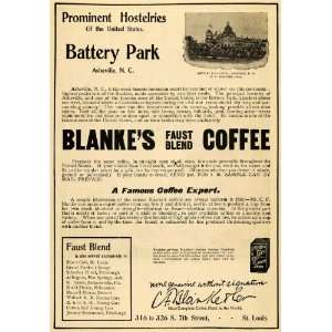  1900 Ad C F Blanke & Co Coffee Drink Battery Park Hotel 