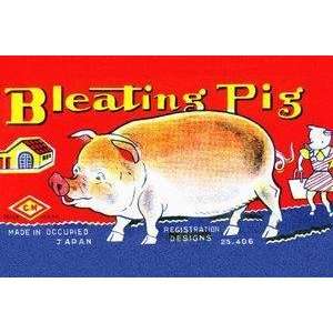  Vintage Art Bleating Pig   22466 5