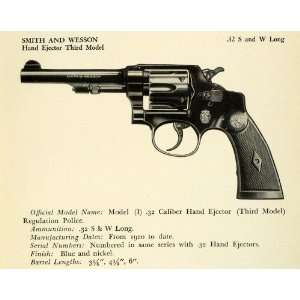  1948 Print .32 Smith Wesson Hand Ejector Revolver Third 