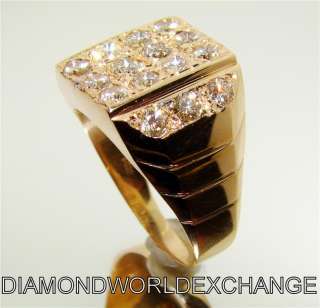 4CT 4 CT DIAMOND MENS CHAMPIONSHIP/PINKY RING GOLD WOW  