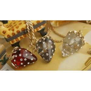 Bling Bling Crystal Strawberry Design Long Necklace/Pendant with 