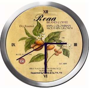  READ 14 Inch Coffee Metal Clock Quartz Movement Kitchen 