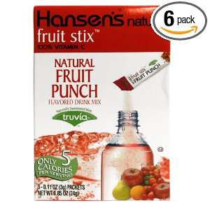 Hansens Natural Fruit and Tea Stix Drink Mix, Fruit Punch, 8 Count 