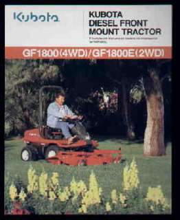 Kubota GF1800 4WD GF1800E Diesel Tractor Brochure 98  