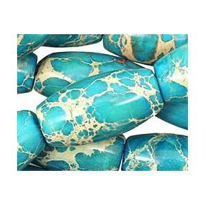  Ocean Blue Impression Jasper Beads Rice 30x15mm Arts 