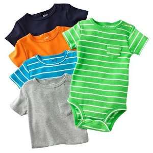   pack S/S Cotton Knit T shirt Bodysuits Stripes and Solids (9 Months