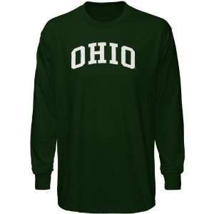  NCAA Ohio Bobcats Green Vertical Arch Long Sleeve T shirt 