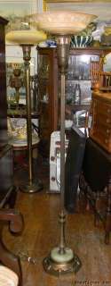 Victorian Torchiere Floor Lamp Grape & Leaf Shade MSLC  